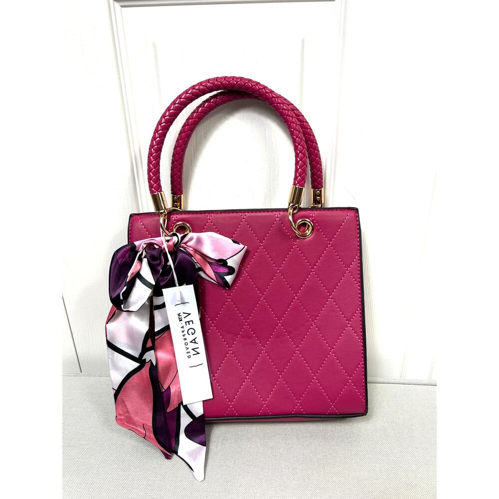 Malibu Skye Vegan Leather Fuchsia Pink Satchel NEW